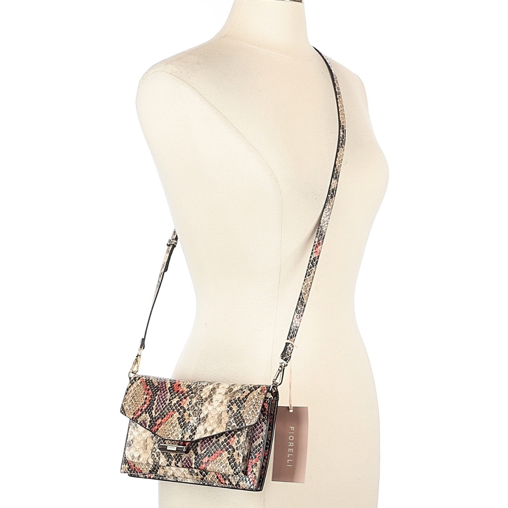 Nwt Fiorelli Neutral Multi Snake-Print Crossbody Bag